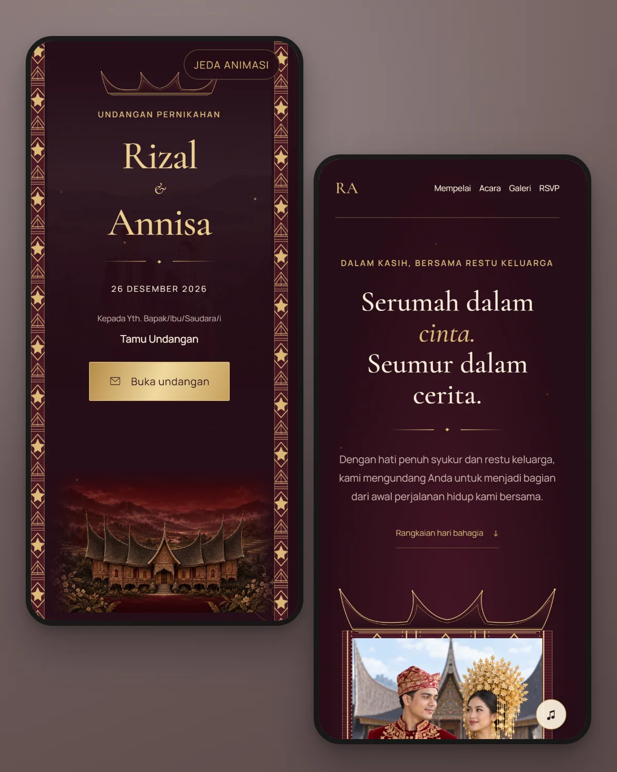 Pratinjau tema Songket Minang